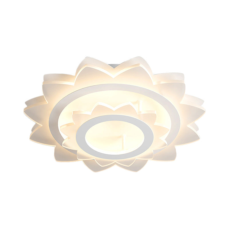 Acrylic Led Sunflower Flush Mount Light In Warm/White For A Simple And Stylish Look