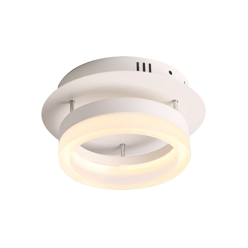 Modern LED Ceiling Semi Flush Mount Light - Acrylic Round/Square Shape, Warm/White Lighting for Corridor