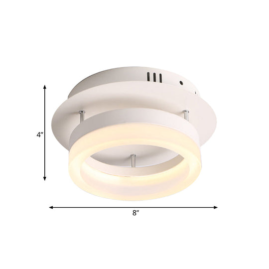 Modern LED Ceiling Semi Flush Mount Light - Acrylic Round/Square Shape, Warm/White Lighting for Corridor