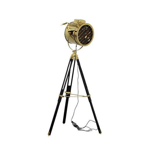 Rotatable Cylinder Metal Shade Floor Light - Tripod Design Industrial Style 1-Light Indoor Standing