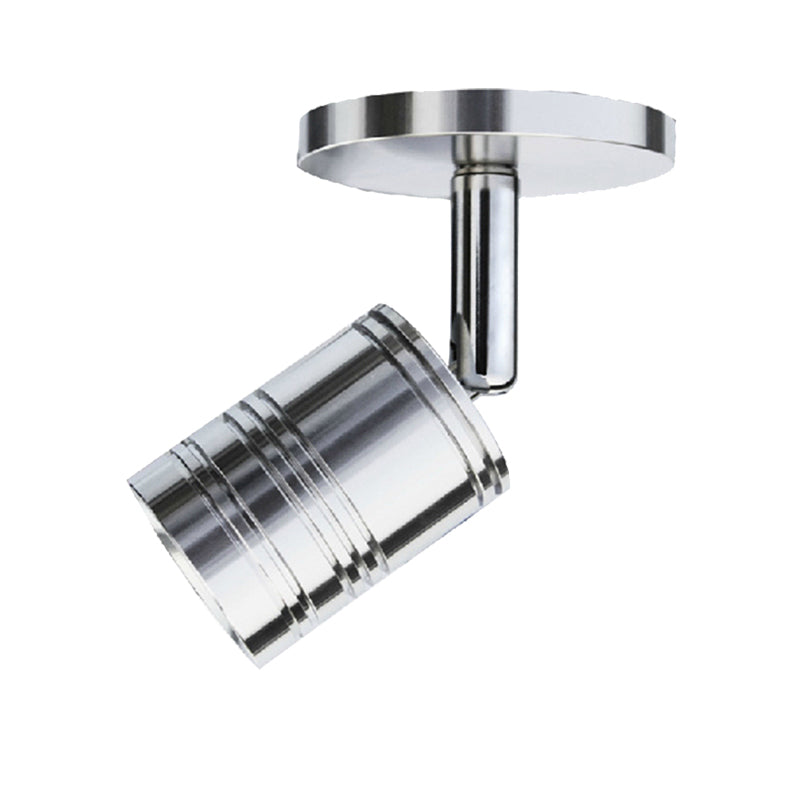 Polished Chrome Cylinder Wall Sconce - Loft Style 1-Light Adjustable Lamp