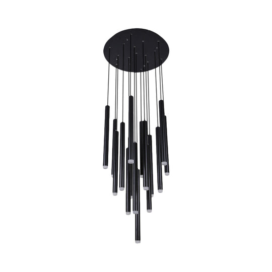 Daisy - Black Pipe Pendant Lighting - Modern 5/16 Lights Metal Cluster Pendant