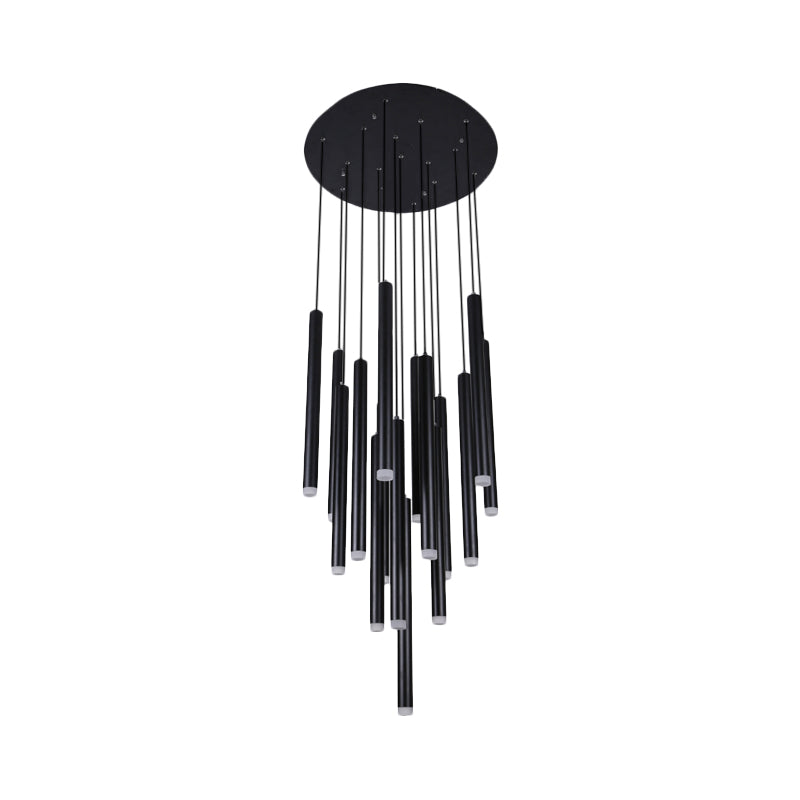 Daisy - Black Pipe Pendant Lighting Modern 5/16 Lights Metal Cluster