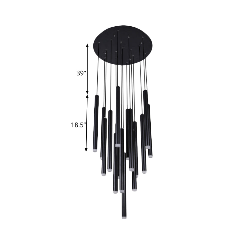 Daisy - Black Pipe Pendant Lighting - Modern 5/16 Lights Metal Cluster Pendant