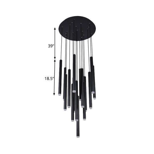 Daisy - Black Pipe Pendant Lighting - Modern 5/16 Lights Metal Cluster Pendant