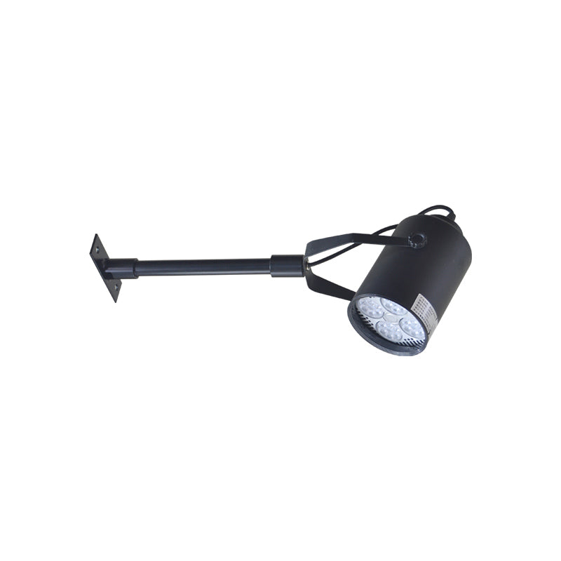 Industrial Style Led Rotatable Cylinder Wall Sconce Lamp For Restaurants: Black Metallic Mini