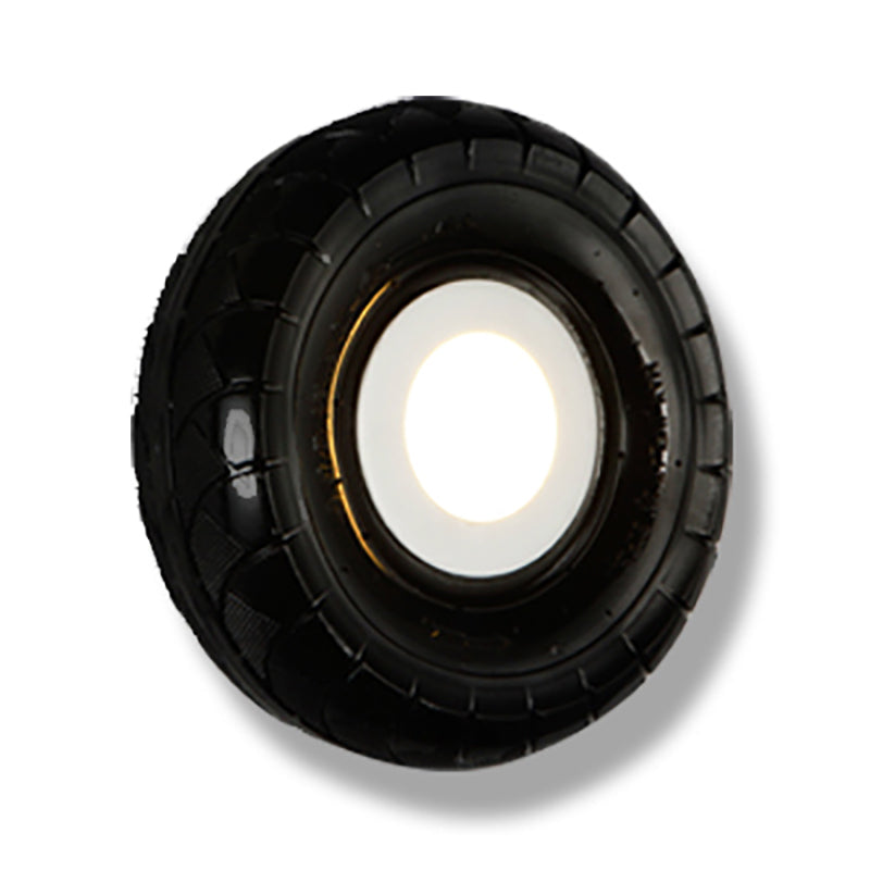 Farmhouse Led Wall Sconce With Metallic Tyre Design - Black 10/16 Width