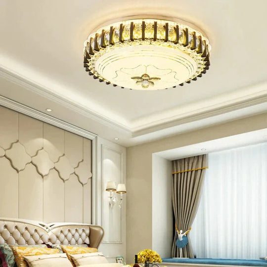 Black Luxury Crystal Bedroom Ceiling Lamp