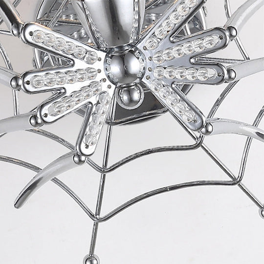 Modern Chrome Spider Wall Sconce With Clear Glass Shade For Bedroom Lighting