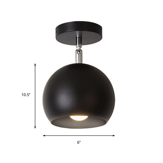 Industrial-Style Metal Ceiling Light with Adjustable Mounting - Black Finish