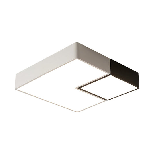 Simple Metal Square Flush Mount LED Ceiling Light Fixture for Living Room in Warm/White - 11"/15”/19" Wide