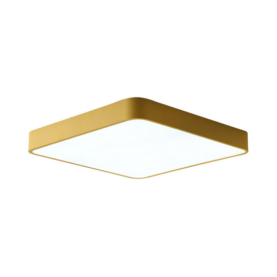 Modern Metal Flush Mount Ceiling Lamp - 16"/19.5"/23.5" Wide Square, LED, Yellow/Green, White/Warm