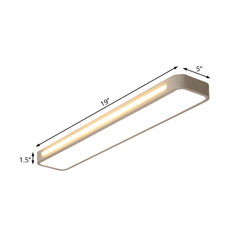 Plafonnier LED encastré moderne avec diffuseur en acrylique - Lumière blanche/chaude, 19"/23"/31" de large