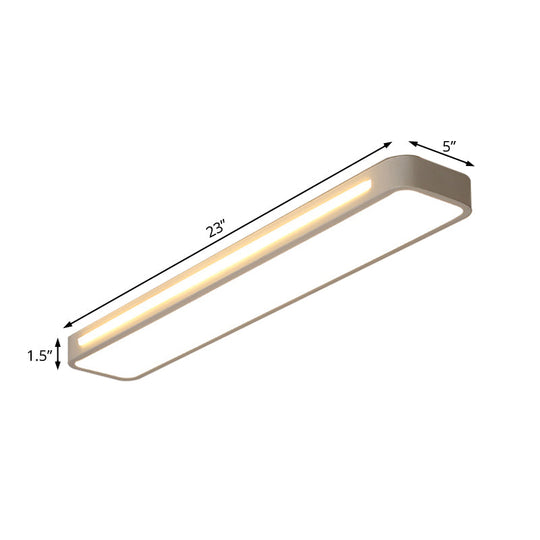 Plafonnier LED encastré moderne avec diffuseur en acrylique - Lumière blanche/chaude, 19"/23"/31" de large