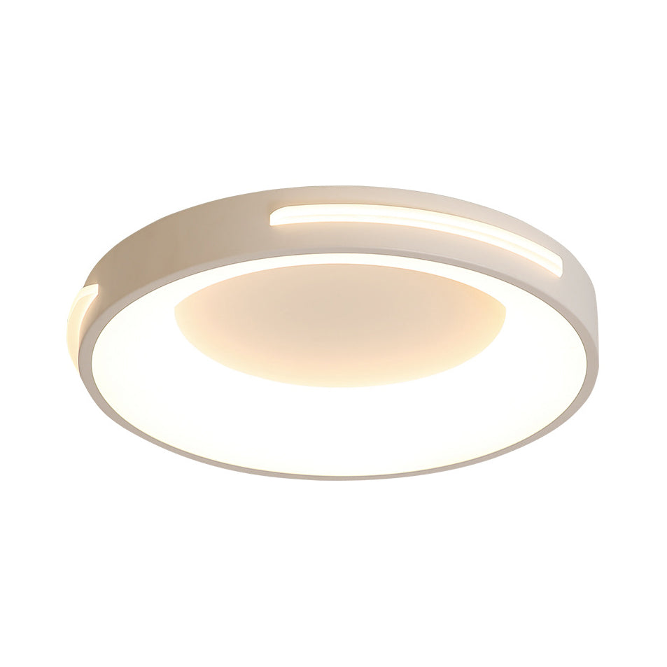 Plafonnier LED moderne en métal avec diffuseur en acrylique - Design circulaire en lumière blanche/chaude, différentes tailles