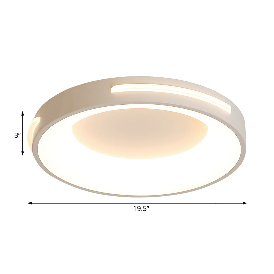 Modern Metal Led Flush Ceiling Light With Acrylic Diffuser - Circle Design In White/Warm Various