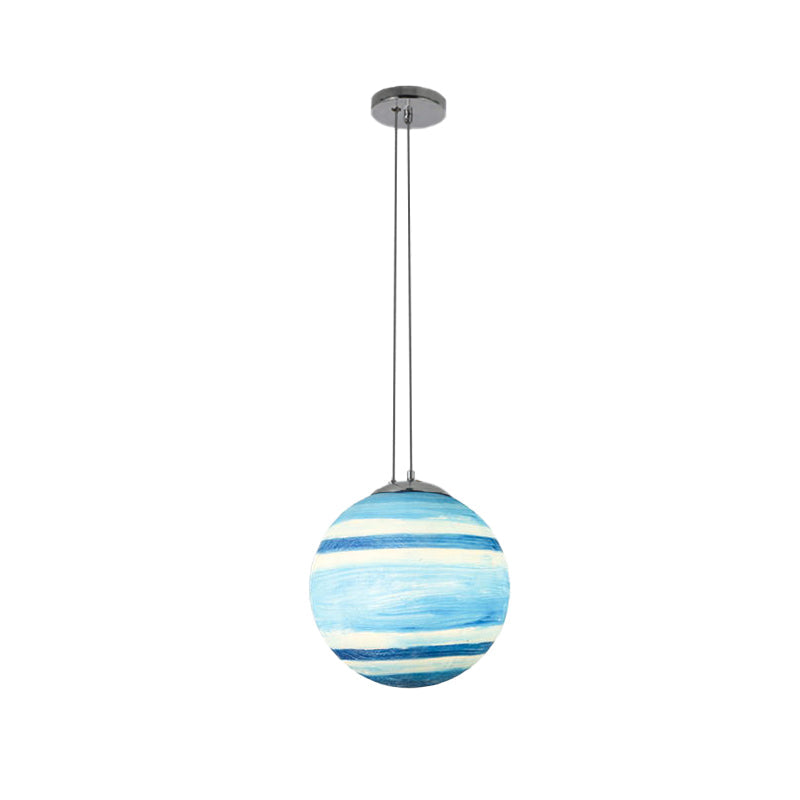 Adjustable Modern Globe Pendant Light With Chrome Ball Shade For Bedroom Ceiling Fixture