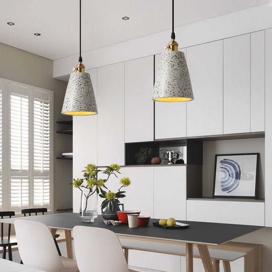 Alfa - Nordic Cone Pendant Lighting In Style Cement 1 Light Black/Grey/White Hanging