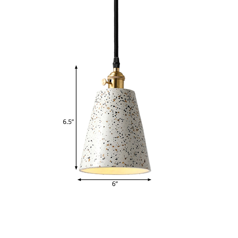 Alfa - Nordic Cone Pendant Lighting in Nordic Style Cement 1 Light Black/Grey/White Hanging Light