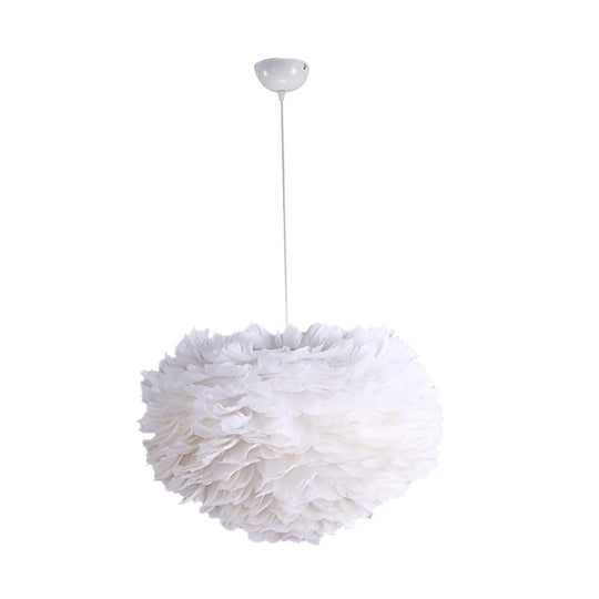 Adjustable Modern Feather Pendant Light: Hanging Lamp For Girls Bedroom