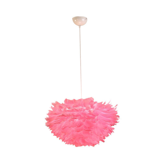 Adjustable Modern Feather Pendant Light: Hanging Lamp For Girls Bedroom