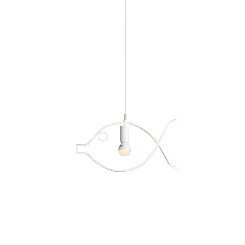 Adjustable Fish Metal Pendant Light For Kids Room Ceiling Fixture