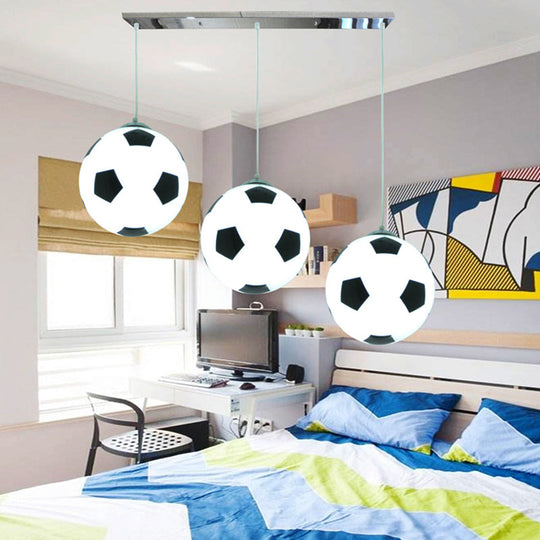 Modern 3-Light Chrome Ceiling Hanging Lamps For Bedroom Boys Room