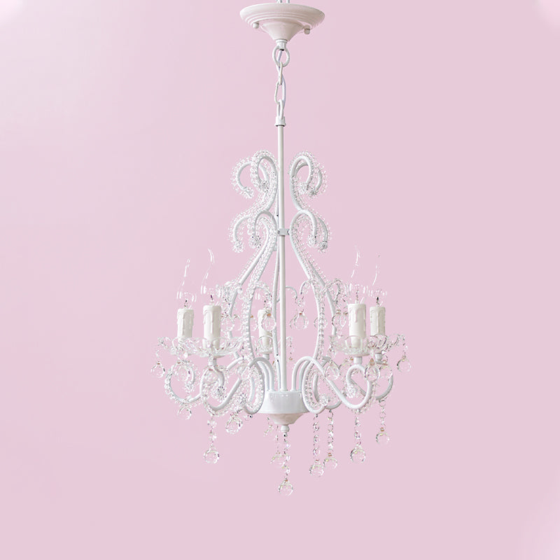 Nordic Style Crystal Chandelier For Girls Bedroom: Elegant Pendant Lighting With Candle Element