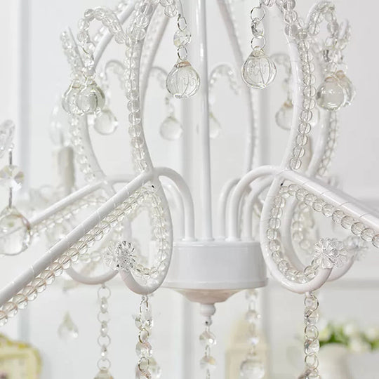 Nordic Style Crystal Chandelier For Girls Bedroom: Elegant Pendant Lighting With Candle Element