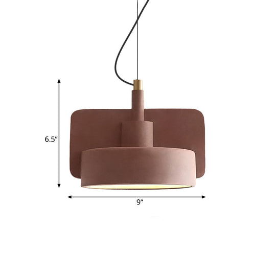 Geometric Industrial Cement Pendant Light - Grey/Beige/Pink, 1-Light, 6"/8"/9"W