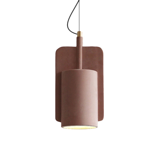 Geometric Industrial Cement Pendant Light - Grey/Beige/Pink, 1-Light, 6"/8"/9"W