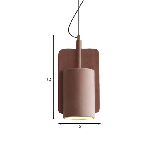 Geometric Cement Pendant Light - Industrial Style Grey/Beige/Pink 6/8/9W