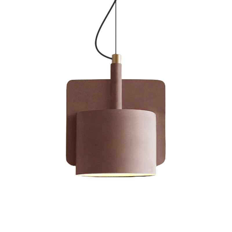 Geometric Industrial Cement Pendant Light - Grey/Beige/Pink, 1-Light, 6"/8"/9"W