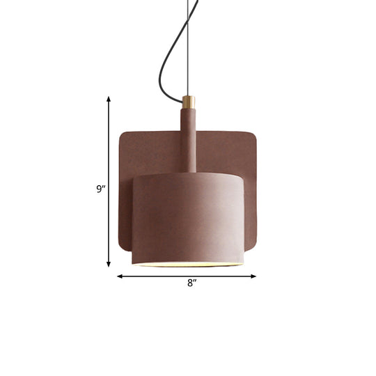 Geometric Cement Pendant Light - Industrial Style Grey/Beige/Pink 6/8/9W