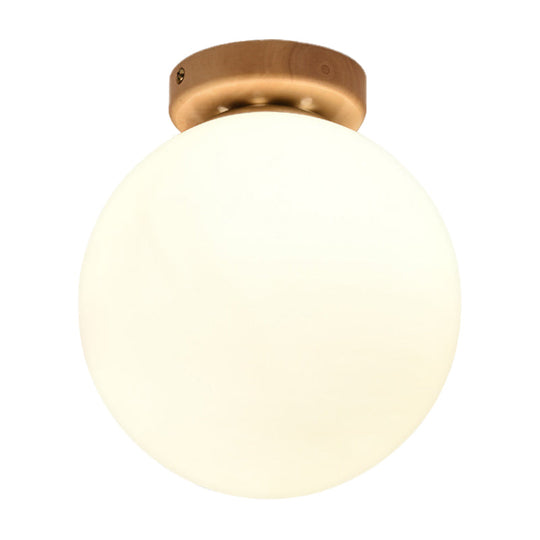 Frosted Glass Globe Ceiling Mount Light in White - Ideal for Modern Bathrooms