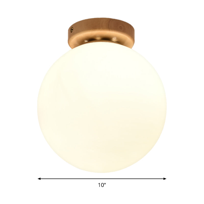 Frosted Glass Globe Ceiling Mount Light in White - Ideal for Modern Bathrooms