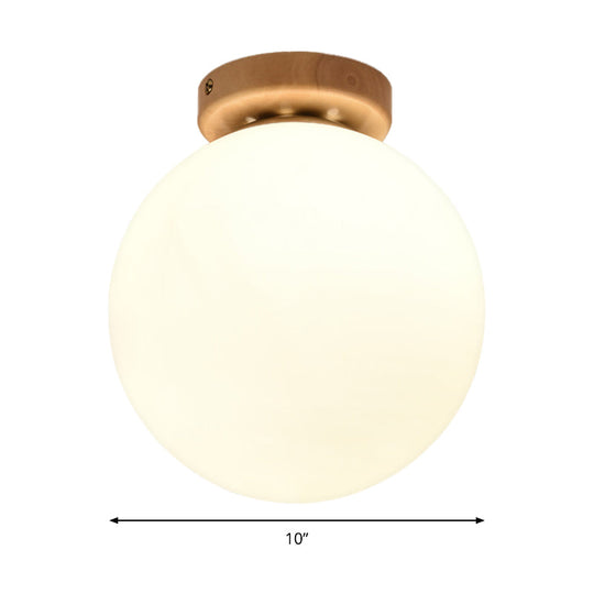 Frosted Glass Globe Ceiling Mount Light in White - Ideal for Modern Bathrooms