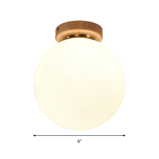 Frosted Glass Globe Ceiling Mount Light in White - Ideal for Modern Bathrooms