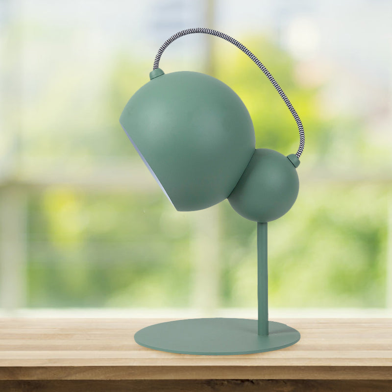 Modernist Metallic Globe Table Lamp With Adjustable Shade - Pink/Yellow/Green 1-Light Reading Light