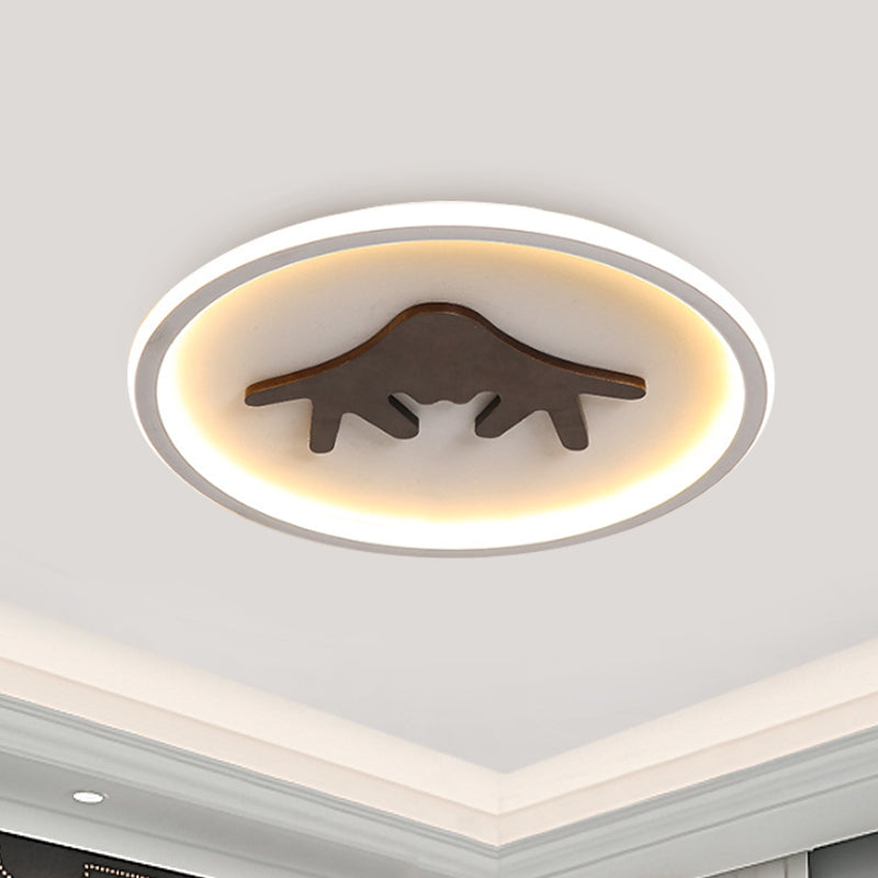 Modern LED Deer Flush Mount Acrylic Ceiling Light for Bedroom - Grey/White/Green