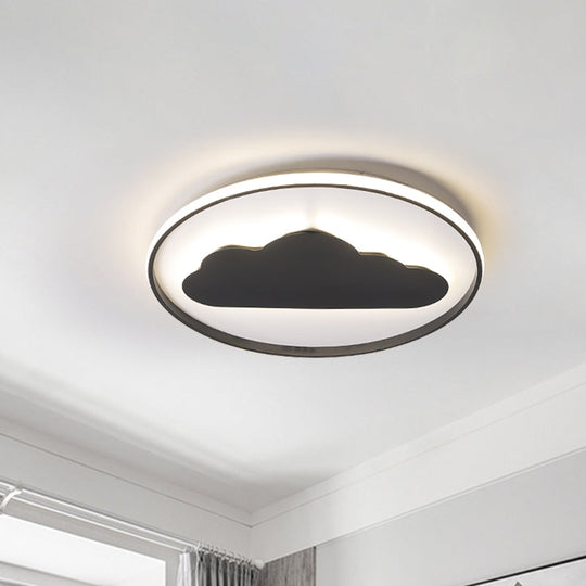 Black Acrylic LED Cloud Ceiling Light for Modern Bedroom