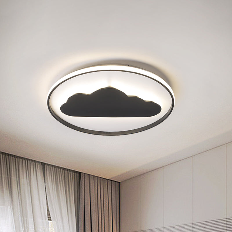 Black Acrylic LED Cloud Ceiling Light for Modern Bedroom