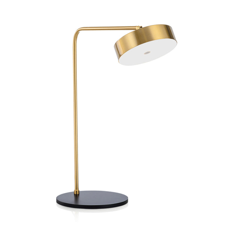 Contemporary Round Shade Desk Lamp - Metallic 1-Light Black/Gold Lighting For Bedroom