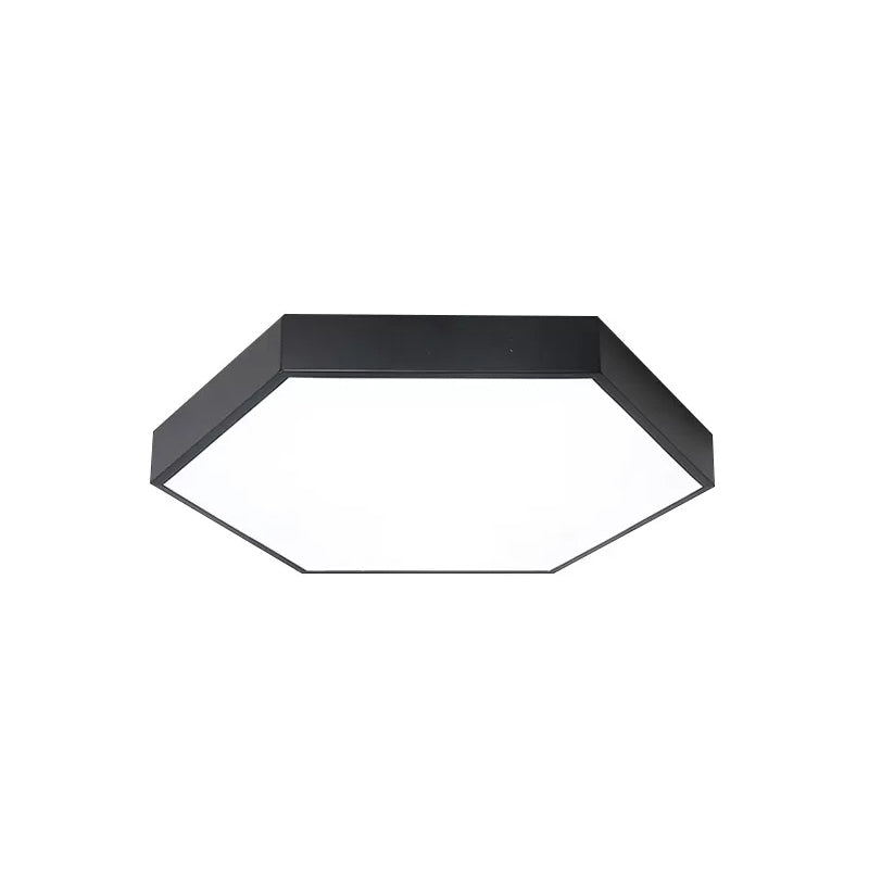 Modern Led Flush Mount Ceiling Light For Bedroom With Acrylic Hexagon Shade