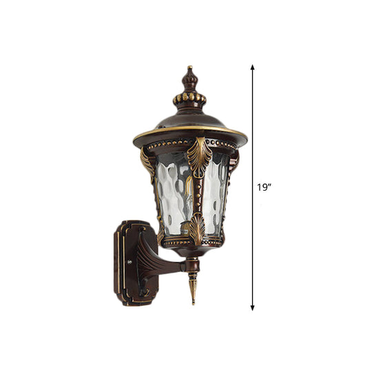 Vintage Style Copper Wall-Mount Light With Dimpled Glass 7/8 Single Head Urn Wall Lighting