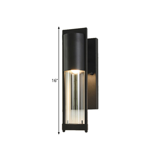 Modern Glass Black/Brass Wall Sconce With 1 Head For Industrial Style Flush Mount