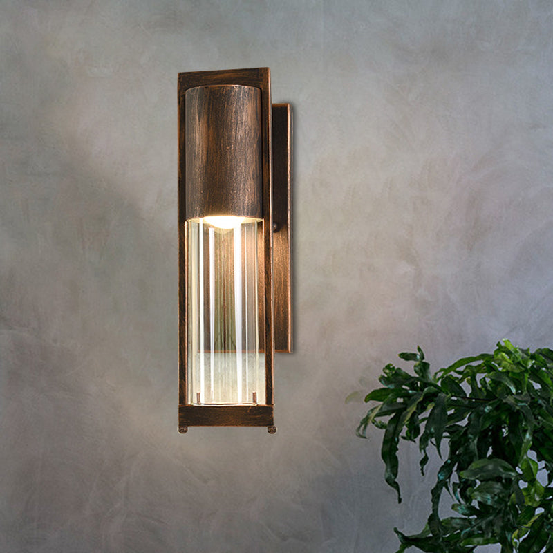 Modern Glass Black/Brass Wall Sconce With 1 Head For Industrial Style Flush Mount