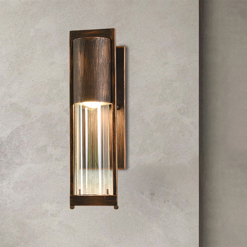 Modern Glass Black/Brass Wall Sconce With 1 Head For Industrial Style Flush Mount