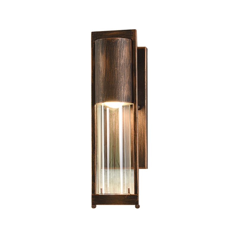 Modern Glass Black/Brass Wall Sconce With 1 Head For Industrial Style Flush Mount