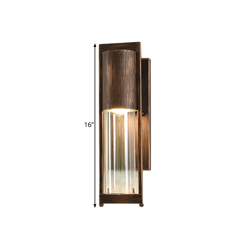 Modern Glass Black/Brass Wall Sconce With 1 Head For Industrial Style Flush Mount